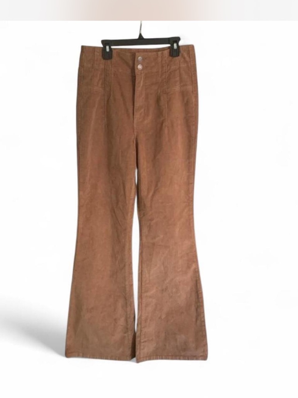 True Craft Womens Corduroy Flare Pants Corset Waist in Tan size 10